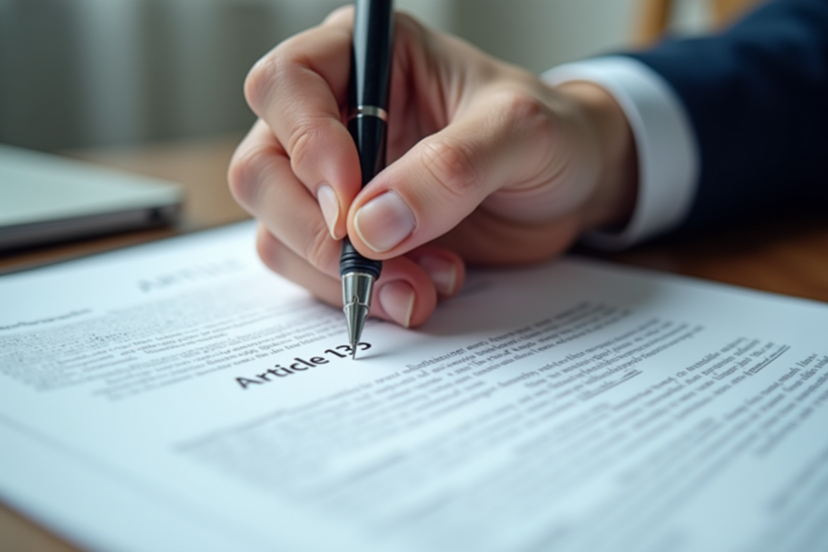 Professionnel annotant un texte juridique article 1353