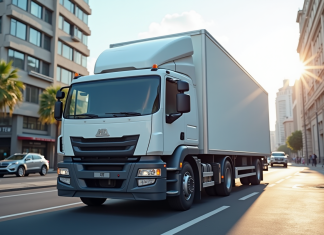 Camion de 12 m3 : permis nécessaire et réglementations Camion blanc de 12m3 dans une rue urbaine en plein jour