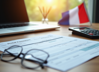 Revenus mondiaux : La France taxe-t-elle ? Infos et réglementation fiscale Document fiscal français sur bureau moderne avec ordinateur et calculatrice