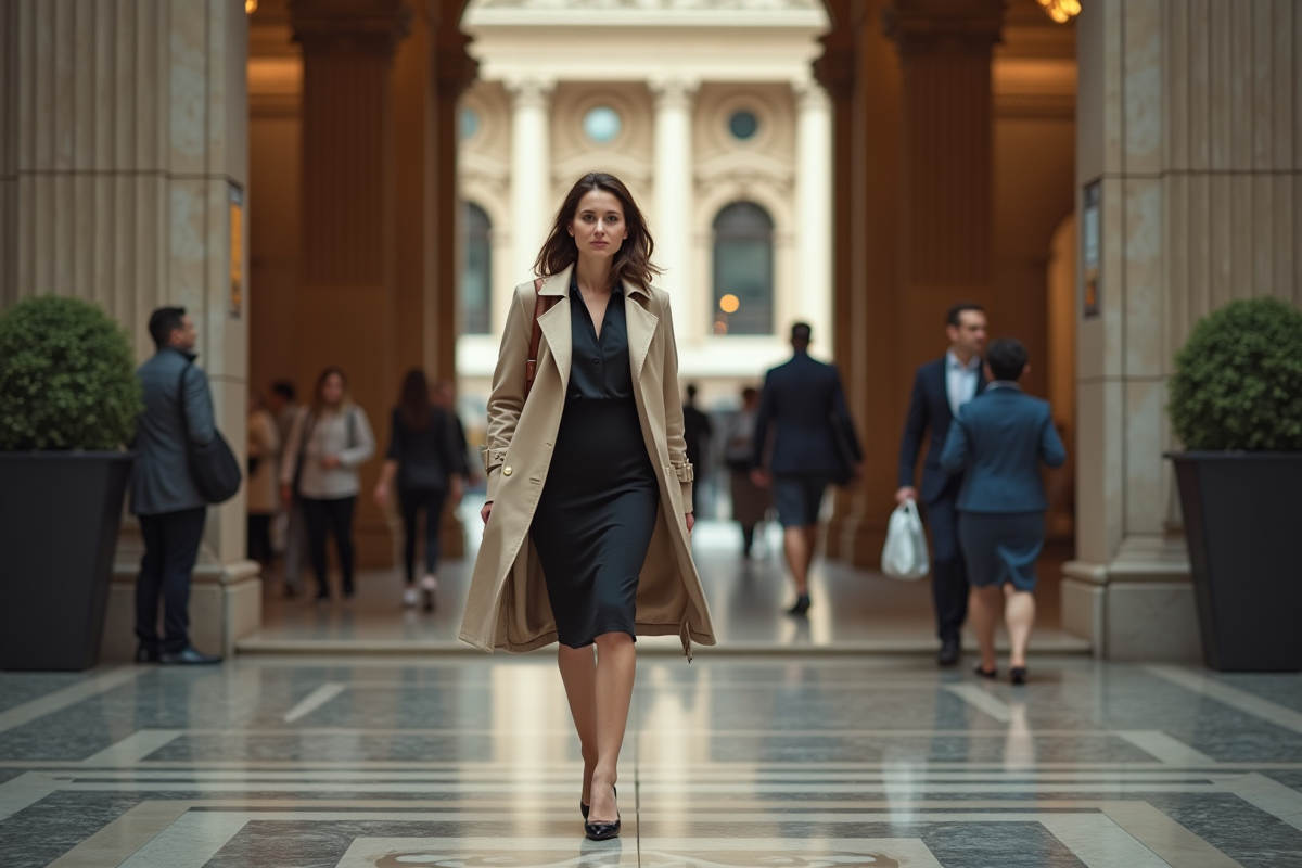 Femme professionnelle marchant dans l