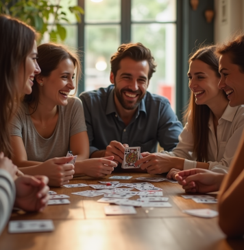 Histoire et origine du jeu Président : d’où vient ce jeu populaire ? Groupe d'amis jouant aux cartes françaises en journée