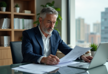 Récupérer de l’argent des SCPI : conseils et solutions efficaces Homme d'âge moyen en costume bleu dans un bureau lumineux