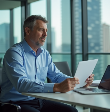Impact de l’IA sur l’emploi : Conséquences et perspectives à connaître Homme d'âge moyen en réunion dans un bureau moderne