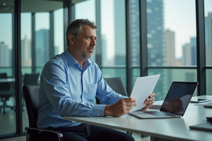 homme-recrutement-bureau Homme d'âge moyen en réunion dans un bureau moderne