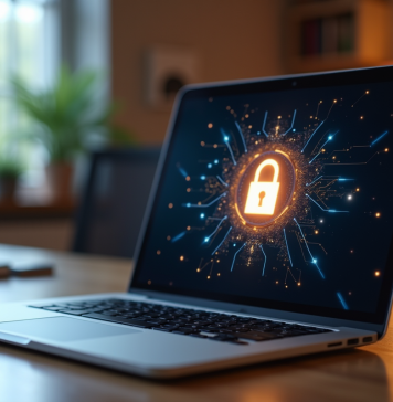 VPN le plus fiable : comparatif et top fournisseurs pour sécuriser votre connexion en ligne ! Ordinateur portable avec cadenas digital sur l'écran pour la sécurité