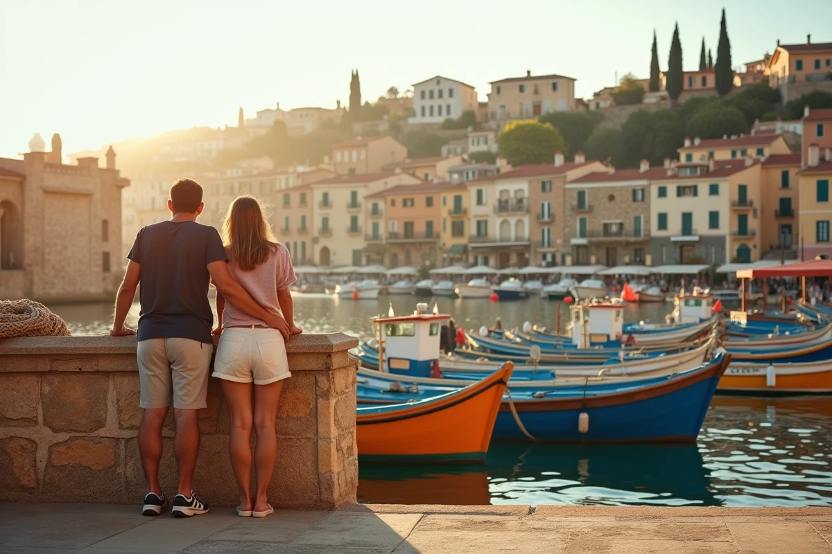 Vue panoramique du port de Sète et ses bateaux de pêche, cadre naturel de la série Demain nous appartient