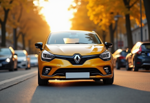 Renault Clio 3 Phase 2 en ville ensoleillee
