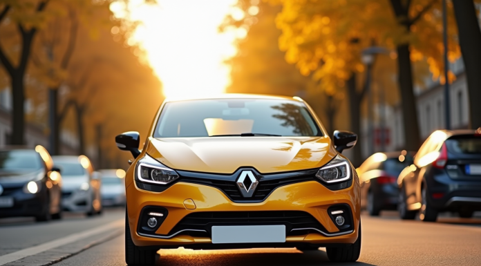 Renault Clio 3 Phase 2 en ville ensoleillee