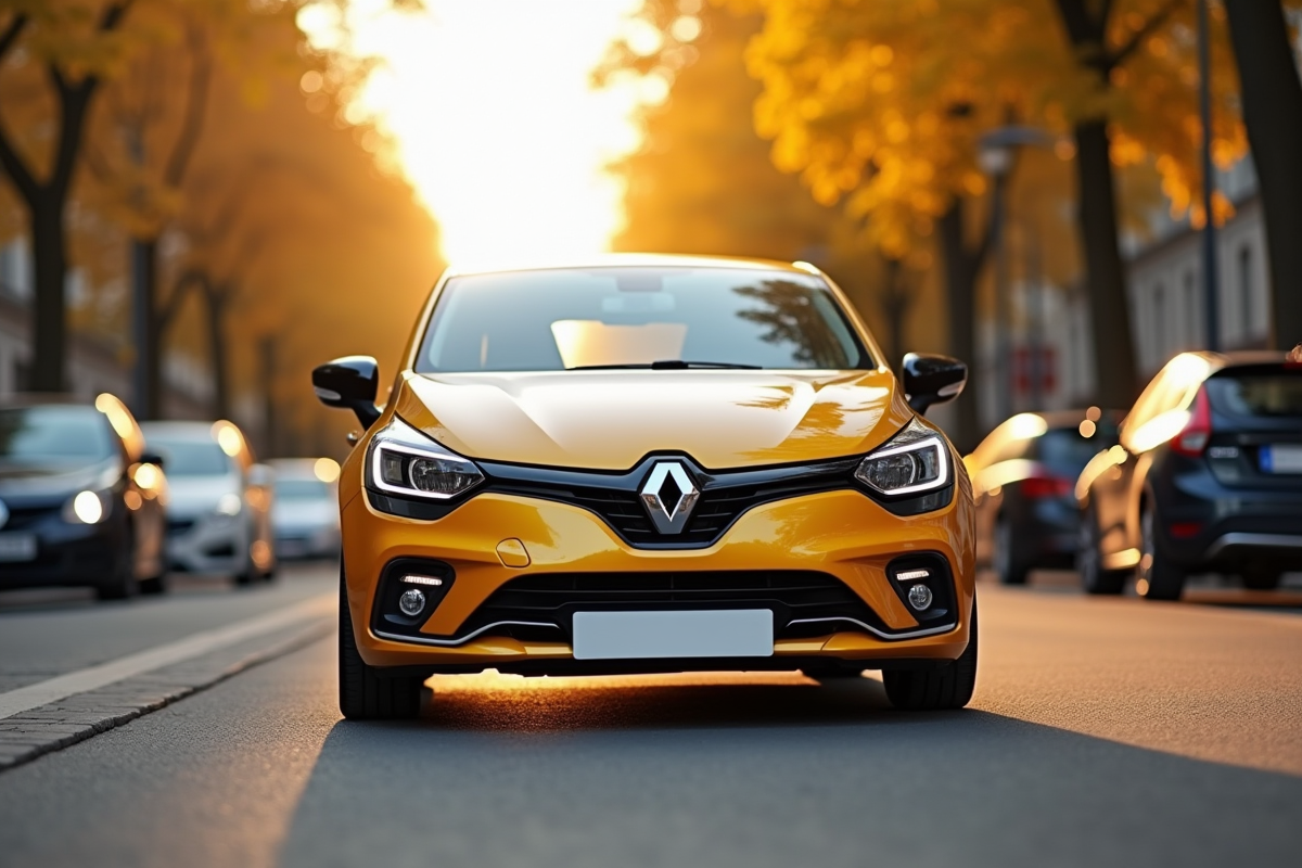 Renault Clio 3 Phase 2 en ville ensoleillee