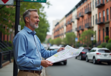 Impact du zonage sur les villes américaines : analyse et conséquences Urbaniste en extérieur devant un paysage urbain varié